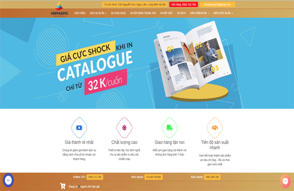 các module chính khi thiết kế website công ty sản xuất in ấn bao bì